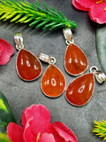 Beautiful Carnelian Pendant in german silver- crystal/gemstone jewelry| Mother's Day/birthday/engagement/wedding/anniversary gift