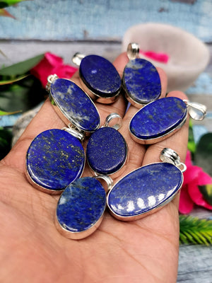 German Silver Lapis Lazuli Pendant with 2 micron silver polish - crystal/gemstone jewelry| Mother's Day/birthday/engagement/wedding/anniversary gift