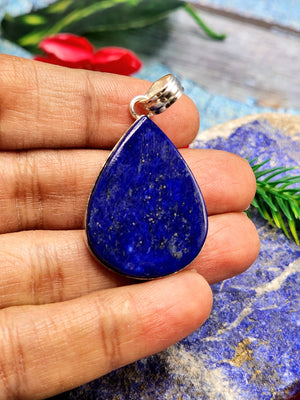 Beautiful Lapis Lazuli Pendant in German Silver with 2 micron silver coating - crystal/gemstone jewelry| Mother's Day/birthday/engagement/wedding/anniversary gift