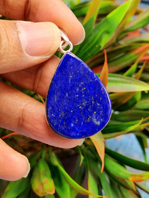 Beautiful Lapis Lazuli Pendant in German Silver with 2 micron silver coating - crystal/gemstone jewelry| Mother's Day/birthday/engagement/wedding/anniversary gift