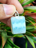 Pendant in beautiful Larimar made in German Silver - crystal/gemstone jewelry| Mother's Day/birthday/engagement/wedding/anniversary gift