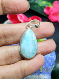 Larimar Pendant in German Silver with 2 micron silver coating- crystal/gemstone jewelry| Mother's Day/birthday/engagement/wedding/anniversary gift