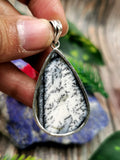 Natural Dendritic Agate Pendant in 925 Sterling Silver-crystal/gemstone jewelry |Mother's Day/birthday/engagement/wedding/anniversary gift