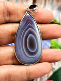 Natural Botswana Agate Pendant in 925 Sterling Silver -crystal/gemstone jewelry| Mother's Day/birthday/engagement/wedding/anniversary gift