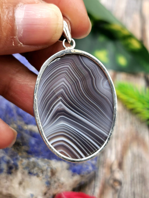 Sterling silver agate pendant discount