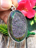 Druzy Pendant in German Silver with 2 micron silver coating  - crystal/gemstone jewelry| Mother's Day/birthday/engagement/wedding/anniversary gift