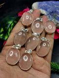 Rose Quartz Pendant in German Silver - crystal/gemstone jewelry| Mother's Day/birthday/engagement/wedding/anniversary gift | ONE PIECE ONLY