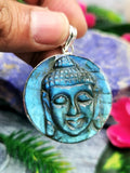 Buddha Pendant in flashy labradorite in German Silver - crystal/gemstone jewelry| Mother's Day/birthday/engagement/wedding/anniversary gift