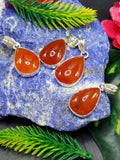Beautiful Carnelian Pendant in german silver- crystal/gemstone jewelry| Mother's Day/birthday/engagement/wedding/anniversary gift | ONE PIECE ONLY