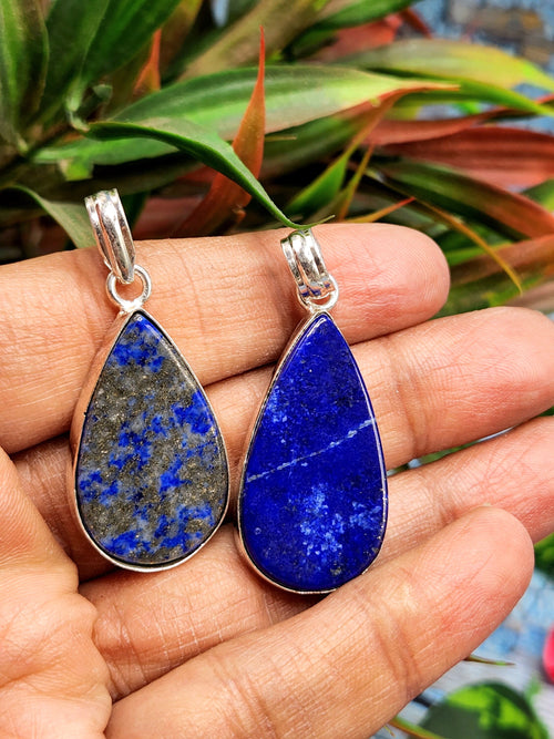 Beautiful Lapis Lazuli gemstone Pendant in German Silver - crystal/gemstone jewelry| Mother's Day/birthday/engagement/wedding/anniversary gift