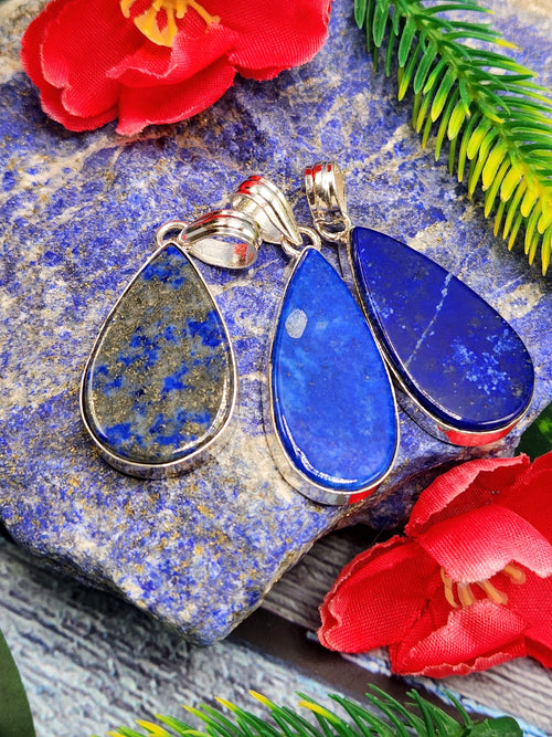 Beautiful Lapis Lazuli gemstone Pendant in German Silver - crystal/gemstone jewelry| Mother's Day/birthday/engagement/wedding/anniversary gift