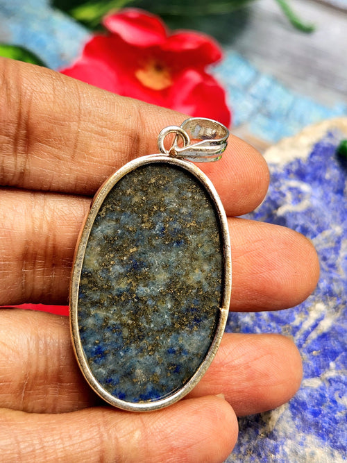 Exquisite Lapis Lazuli Pendant in German Silver - crystal/gemstone jewelry| Mother's Day/birthday/engagement/wedding/anniversary gift