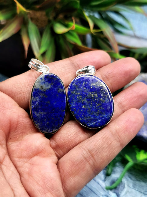 German Silver Lapis Lazuli Pendant with 2 micron silver polish - crystal/gemstone jewelry| Mother's Day/birthday/engagement/wedding/anniversary gift