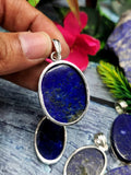 German Silver Lapis Lazuli Pendant with 2 micron silver polish - crystal/gemstone jewelry| Mother's Day/birthday/engagement/wedding/anniversary gift
