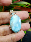 Larimar Pendant in German Silver - crystal/gemstone jewelry| Mother's Day/birthday/engagement/wedding/anniversary gift