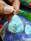 Amazing Larimar Pendant in German Silver - crystal/gemstone jewelry| Mother's Day/birthday/engagement/wedding/anniversary gift