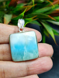 Beautiful Larimar Pendant made in German Silver - crystal/gemstone jewelry| Mother's Day/birthday/engagement/wedding/anniversary gift