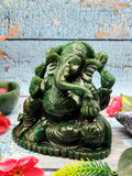 Carving of Ganesha in Green Aventurine Crystals/Gemstone - Reiki/Chakra/Healing/Energy - 5 in and 1.19 kg (2.62 lb)