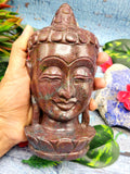 Ruby Kyanite gemstone Buddha face/head - handmade carving of serene and meditating Lord Buddha - crystal/reiki/healing - 7 inch and 1.64 kg (3.61 lb)