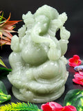 Green Aventurine Ganesh - Lapidary Art - Lord Ganesha Idol in Crystals/Gemstone - Reiki/Chakra/Healing/Energy - 6 in and 1.93 kg (4.25 lb)