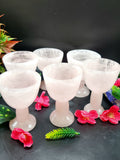 Beautiful crystal wine glass in rose quartz stone - ONLY 1 PIECE