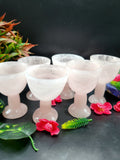 Beautiful crystal wine glass in rose quartz stone - ONLY 1 PIECE