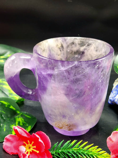 Gemstone Tea Cup & Saucer in Amethyst - ONLY 1 Cup and 1 Saucer