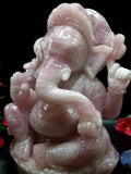 Large Ganesh gemstone Carving Handmade in Rose Quartz crystal  - Lord Ganesha Idol |Sculpture in Crystals and Gemstones -Reiki/Chakra - 9.5 inch and 5.43 kgs