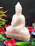 Rose Quartz crystal Buddha - handmade carving of serene and meditating Lord Buddha - crystal/reiki/healing - 6.5 inches and 1.50 kg (3.3 lb)