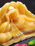 Handmade Buddha carving in parinirvana pose in yellow calcite - serene Lord Buddha - crystal/reiki/healing - 10.5 inches and 2.5 kgs