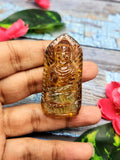 Gemstone Citrine Buddha carving lapidary - handmade statue of serene and meditating Lord Buddha - crystal/reiki/chakra - 2 inches and 135 carats