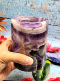 Beautiful one gemstone goblet in amethyst stone - 4.5 inches and 800 gms (1.76 lb) - ONLY 1 PIECE