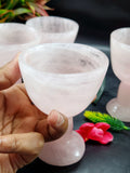 Beautiful crystal wine glass in rose quartz stone - ONLY 1 PIECE