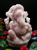 Large Ganesh gemstone Carving Handmade in Rose Quartz crystal  - Lord Ganesha Idol |Sculpture in Crystals and Gemstones -Reiki/Chakra - 9.5 inch and 5.43 kgs