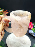 Tea Cup Saucer in amazing Rose Quartz stone - ONLY 1 Cup and 1 Saucer