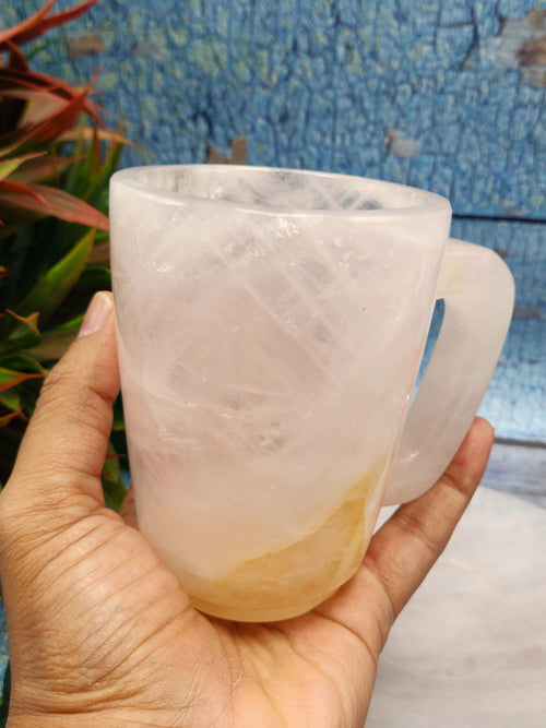 Gift a crystal - Rose Quartz Tea Cup & Saucer - ONLY 1 Cup and 1 Saucer