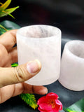 Crystal Gifts - Beautiful shot glass/goblet in rose quartz stone - carvings in gemstones and crystals - ONLY 1 PIECE - Home Decor Gift