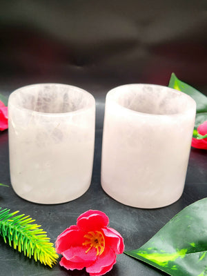 Crystal Gifts - Beautiful shot glass/goblet in rose quartz stone - carvings in gemstones and crystals - ONLY 1 PIECE - Home Decor Gift