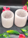 Crystal Gifts - Beautiful shot glass/goblet in rose quartz stone - carvings in gemstones and crystals - ONLY 1 PIECE - Home Decor Gift