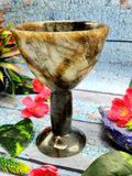 Beautiful gemstone martini glass in labradorite stone - ONLY 1 PIECE - wine glass