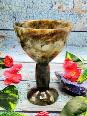 Beautiful gemstone martini glass in labradorite stone - ONLY 1 PIECE - wine glass