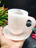 Crystal Gifts - Rose Quartz Tea Cup & Saucer - ONLY 1 Cup and 1 Saucer