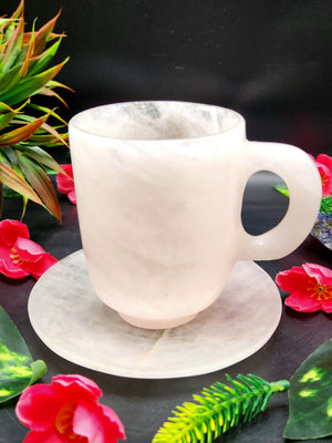 Crystal Gifts - Rose Quartz Tea Cup & Saucer - ONLY 1 Cup and 1 Saucer
