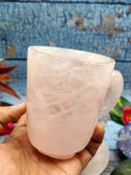 Cup & Saucer in rose quartz gemstone - ONLY 1 Cup and 1 Saucer