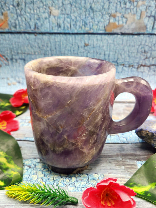 Single Amethyst gemstone hand carved Tea Cup - ONLY 1 Cup