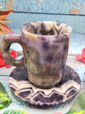 Gift a Chevron Amethyst Tea Cup & Saucer - ONLY 1 Cup and 1 Saucer