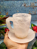 Gift a crystal - Rose Quartz Tea Cup & Saucer - ONLY 1 Cup and 1 Saucer