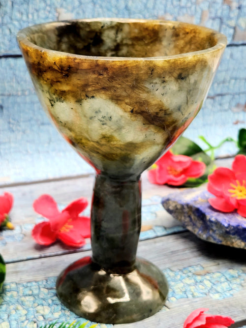 Beautiful gemstone martini glass in labradorite stone - ONLY 1 PIECE - wine glass