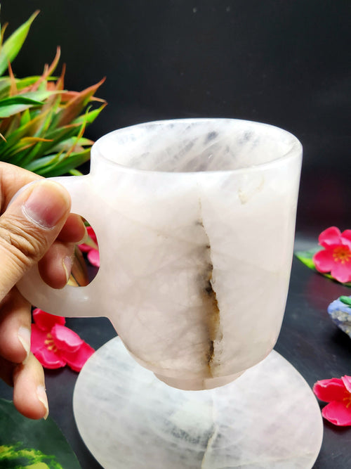 Crystal Gifts - Rose Quartz Tea Cup & Saucer - ONLY 1 Cup and 1 Saucer