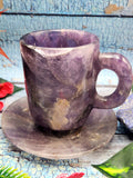 Natural Amethyst crystal Cup & Saucer - ONLY 1 Cup and 1 Saucer